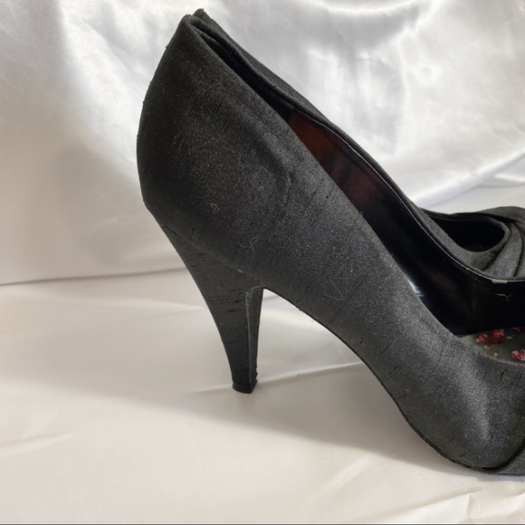 ROCKET DOG black wrap toe detail shantung fabric 4” heel pump shoe 8 1/2 - Picture 7 of 8